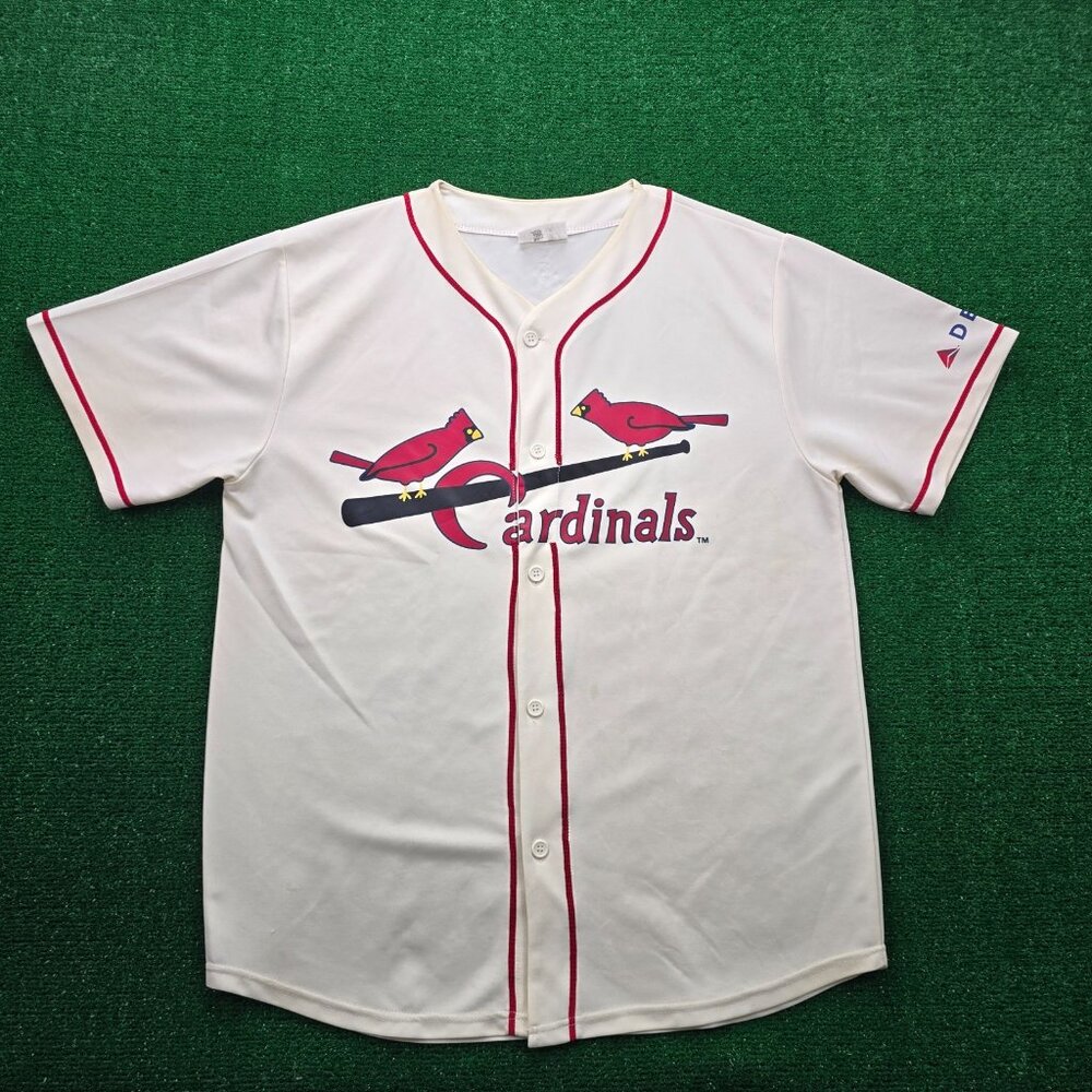 St Louis Cardinals Jersey Mens XL White Beige MLB Baseball Sports Twin‎ Bird #2